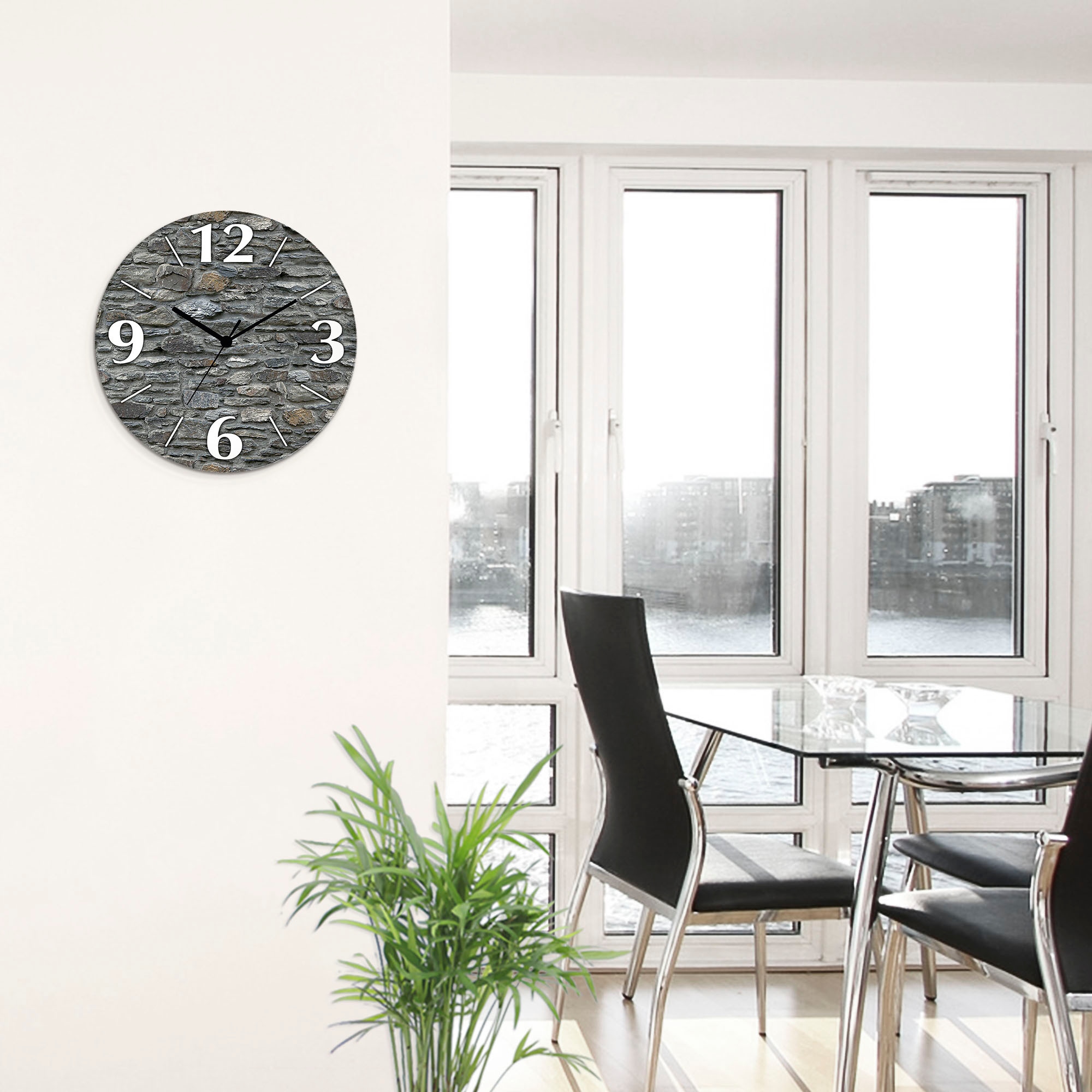Artland Wanduhr »Schiefermauer« wahlweise mit  Quarz- oder Funkuhrwerk, lautlos ohne Tickgeräusche