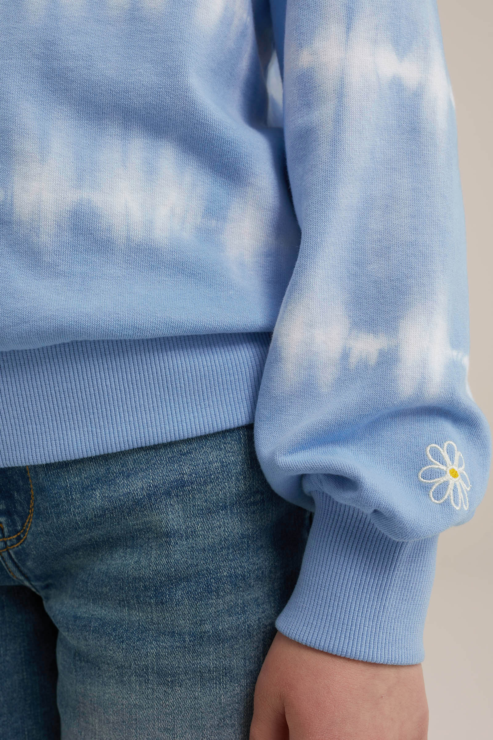 Meisjes sweater met tie-dye WE Fashion Lichtblauw