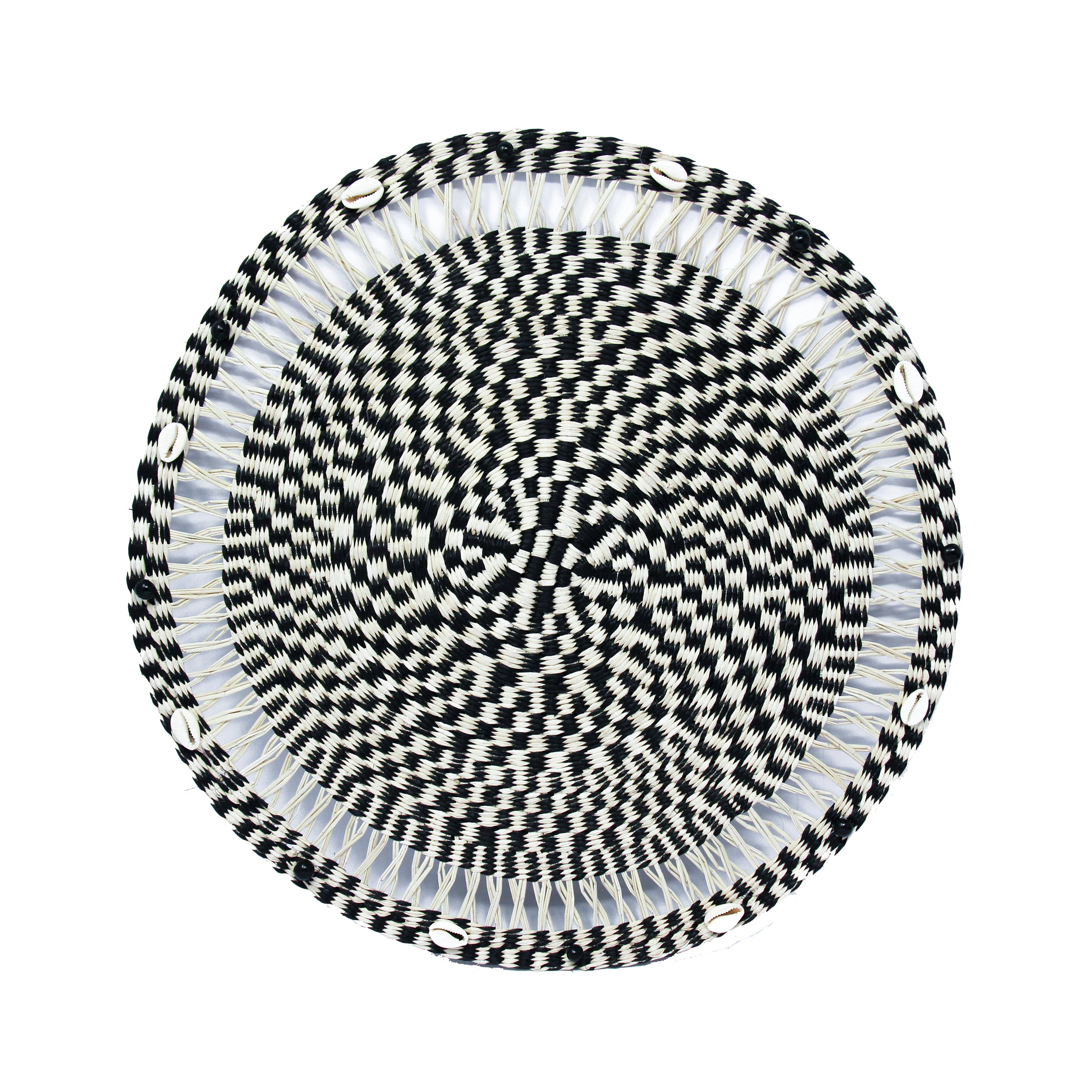 Set de table rond avec perles et coquillages (lot de 2)