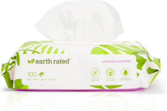 Earth Rated vochtige doekjes lavendel 100 stuks