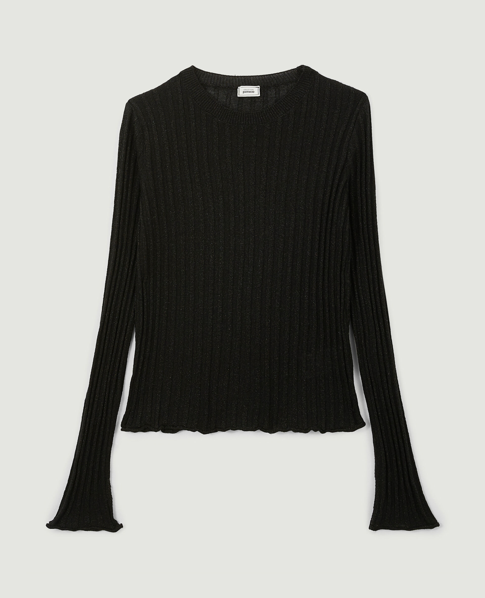 Pull léger avec fils métallisés - Noir