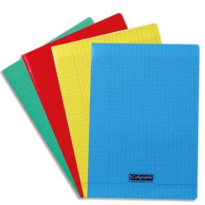 Calligraphe 8000 - Cahier polypro A4 (21x29,7 cm) - 96 pages- grands carreaux (Seyes) - disponible dans différentes couleurs