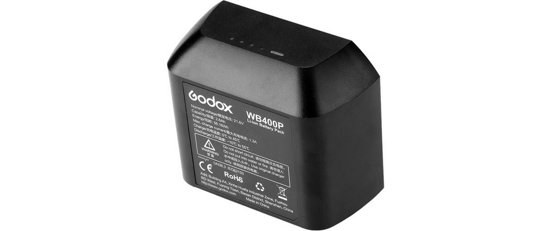 Akku WB400P<br>Leistungsstarker Akku für das Godox Blitzgerät AD400Pro