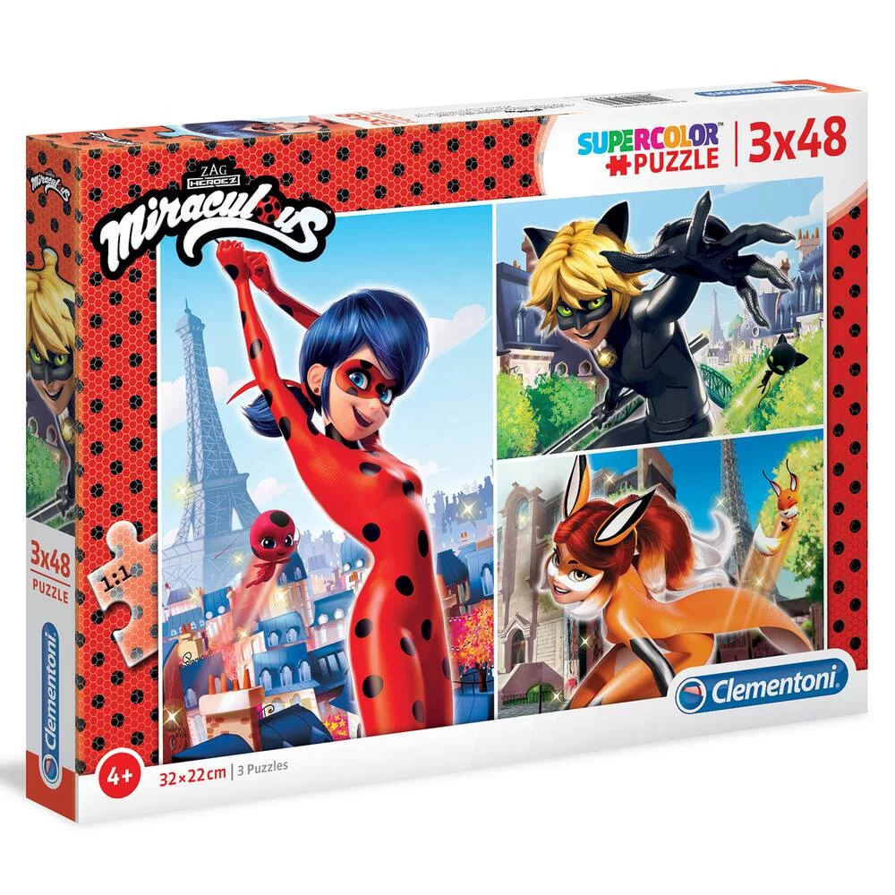 MIRACULOUS - PUZZLE  SUPERCOLOR 3X48 PIECES