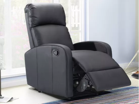 Fauteuil relax en simili ISAO - Noir