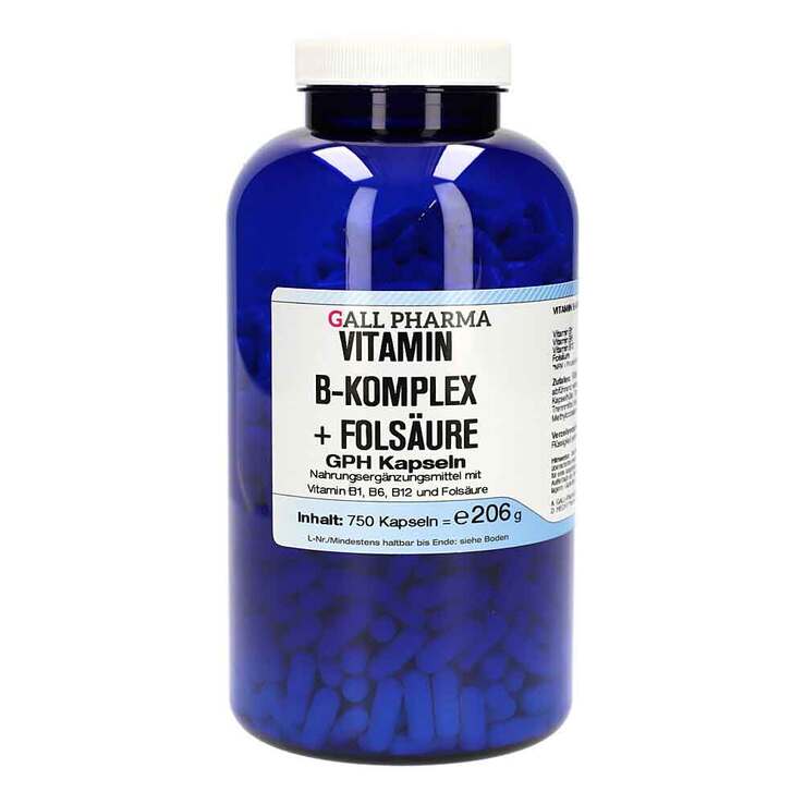 Vitamin B Komplex + Folsäure GPH Kapseln, 750 St