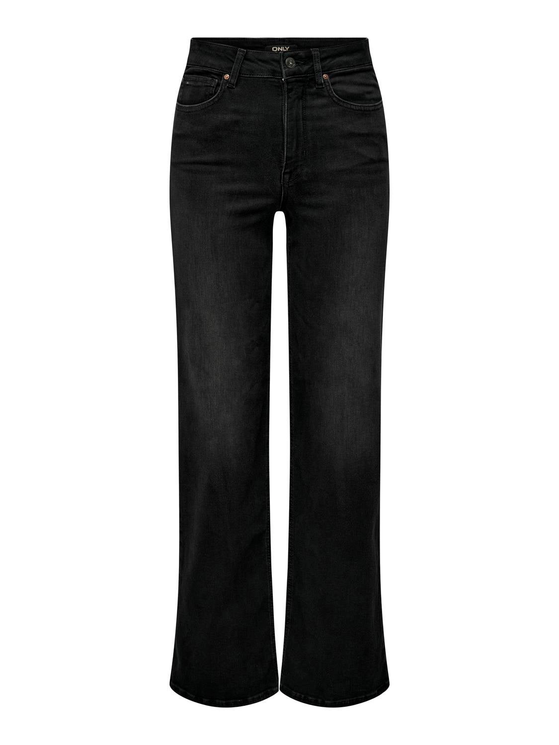 ONLMADISON Hohe Taille Weiter Beinschnitt Jeans Washed Black