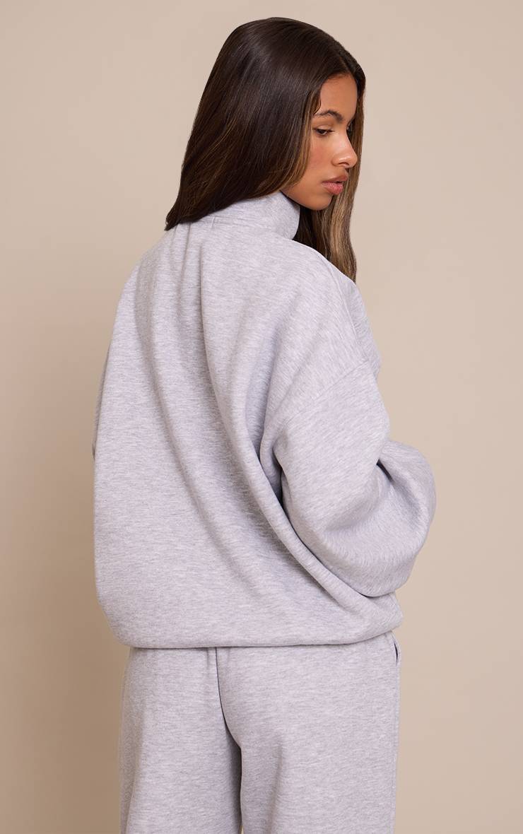 Gris Cendré Sweatshirt Petite Col Montant Avec Zip Latéral