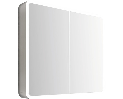 Focco Mia spiegelkast, 80 x 70 x 11,5 cm, matgrijs, LED, IP44