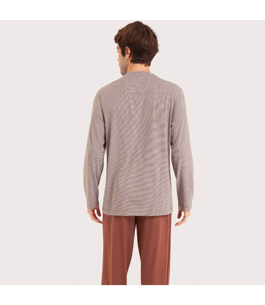 Pyjama long col T homme Coton Bio