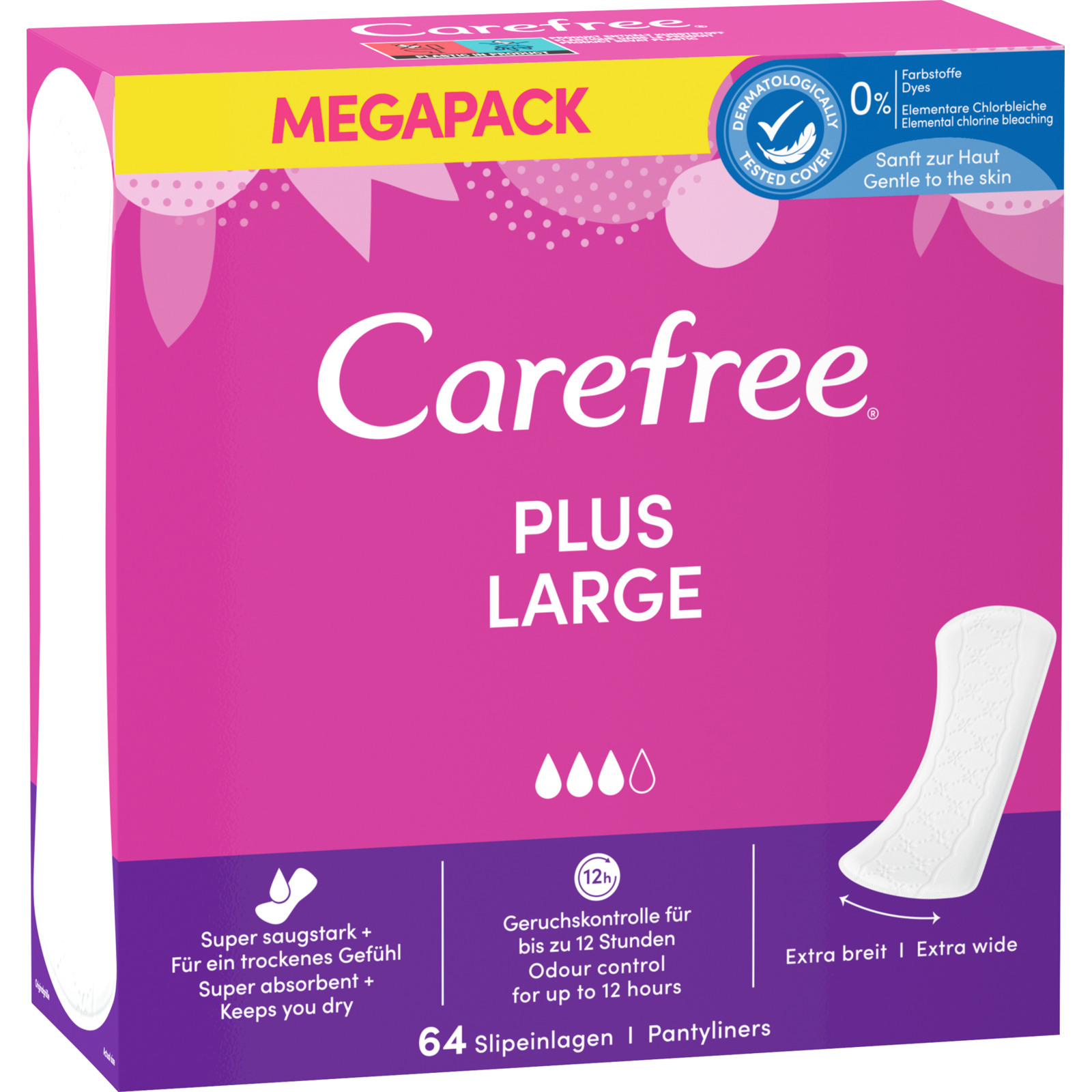Carefree Slipeinlagen Plus Large MEGAPACK 64 Stück