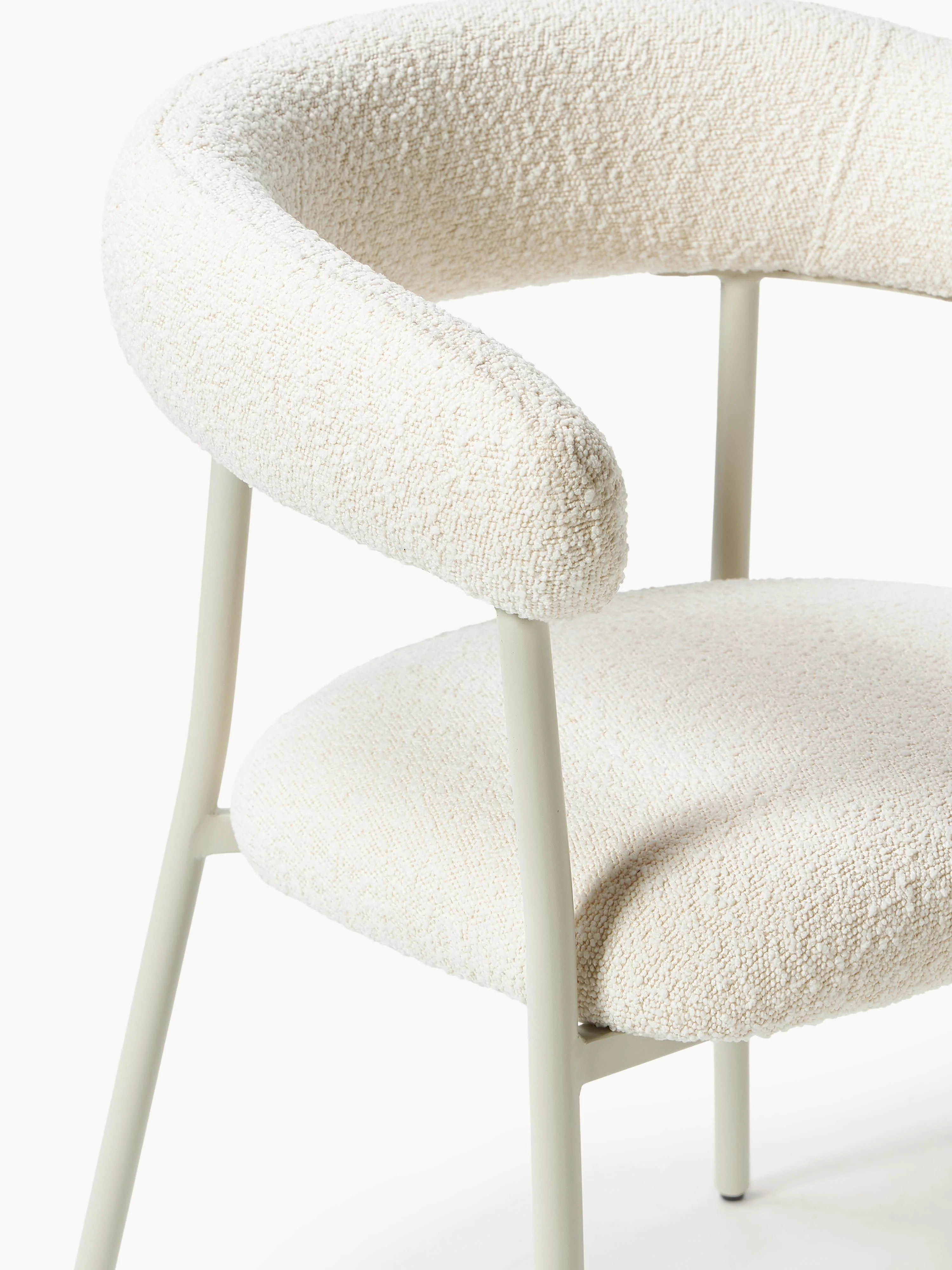 Bouclé gestoffeerde stoelen Thiago, 2 stuks