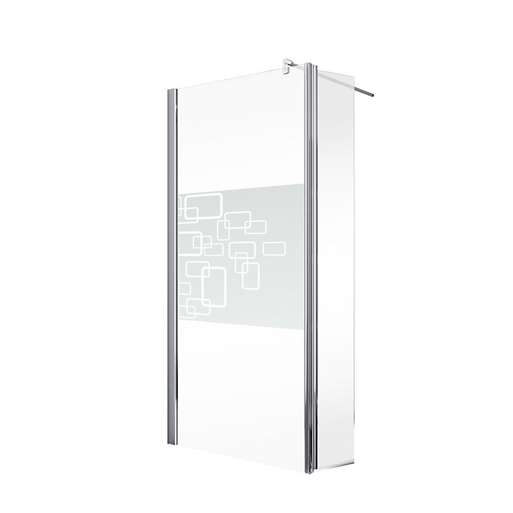 Paroi de douche fixe à l'italienne + déflecteur, 100 x 190 cm, Schulte NewStyle, Walk In, verre transparent anticalcaire, Softcube