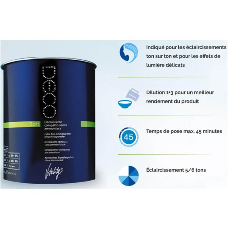 Recharge poudre de décoloration Soft Vitality's 400g