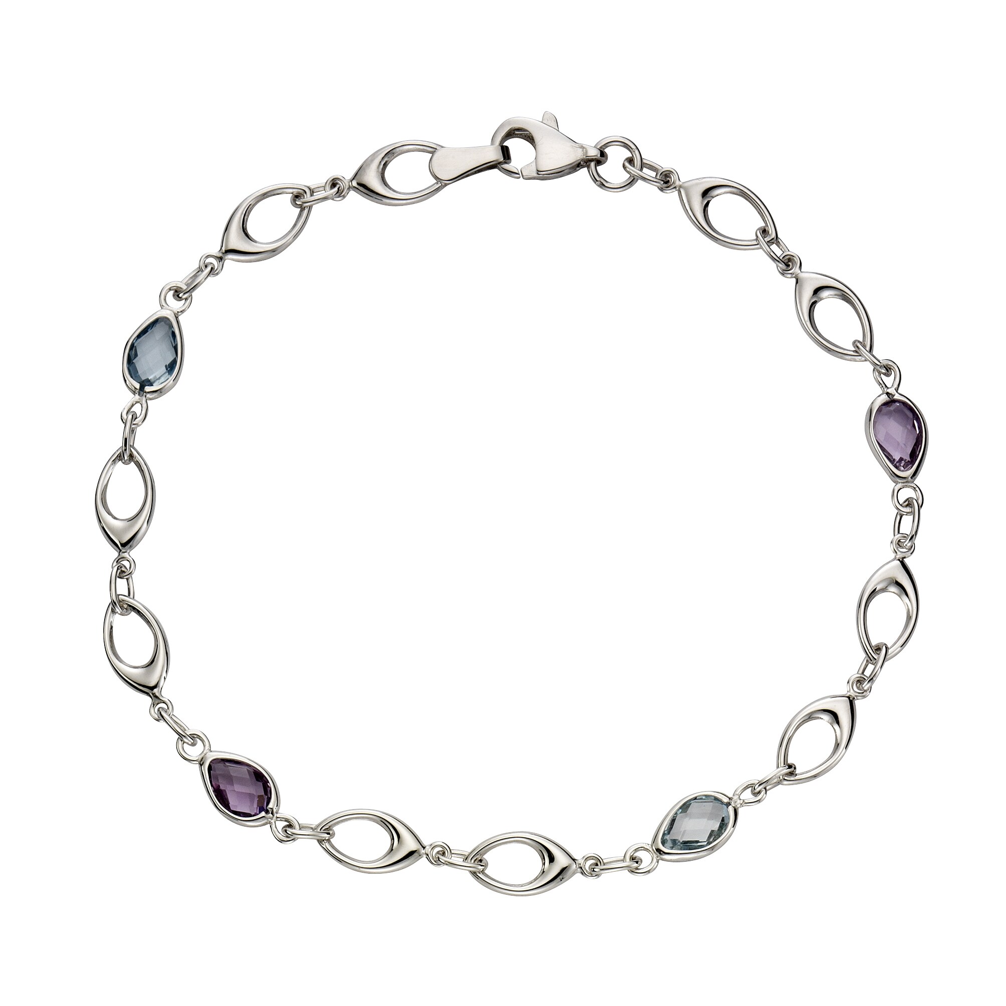 Fascination by Ellen K. Armband 375 Gold mit Blautopas (beh.) und Amethyst