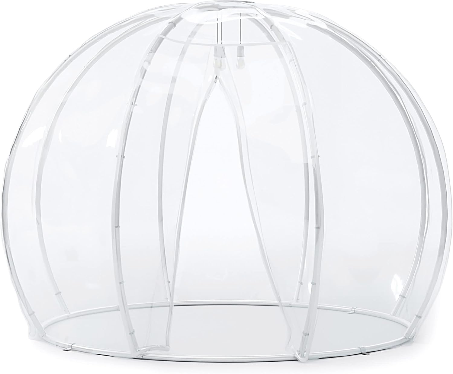astreea® Igloo Crystal-PVC | M | Aerospace Aluminium, Pavillon mit LED-System, transparent mit Reißverschluss Tür, Gartenzelt, Gartenpavillon, 6 Personen Blasenzelt wetterfest, Bubble Zelt Ø 3.03 m