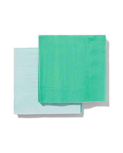 serviettes 24 x 24 cm bleues - lot de 20