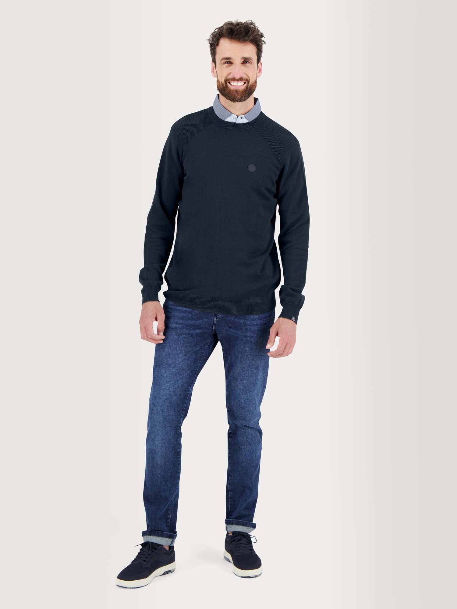 Pull Homme Fin Coton Biologique Marine