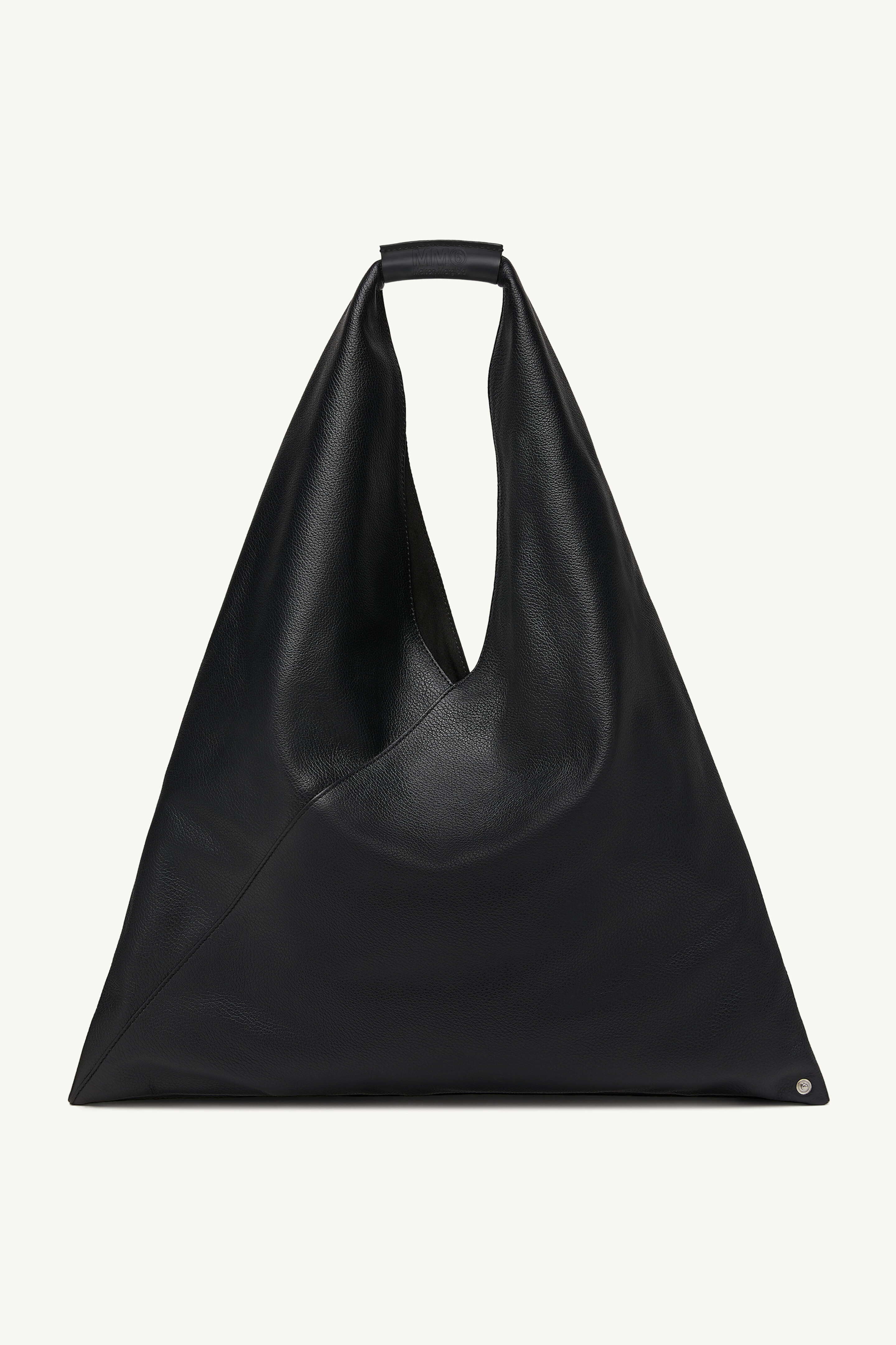 Sac Japanese Bag en cuir grainé pour femme | MM6 Noir