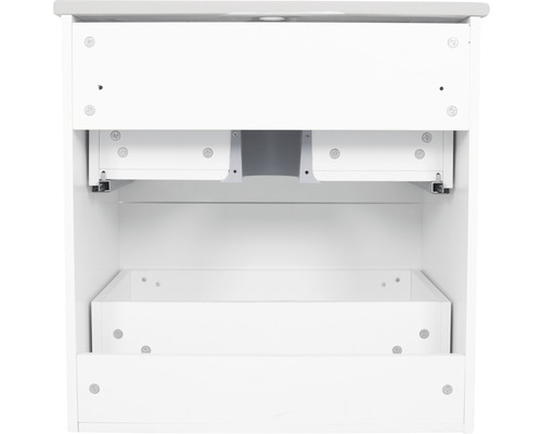 Badkamermeubelset Differnz Bolo 61 x 110 x 46 cm, frontkleur wit hoogglans, wastafel en spiegel wit, badmeubel