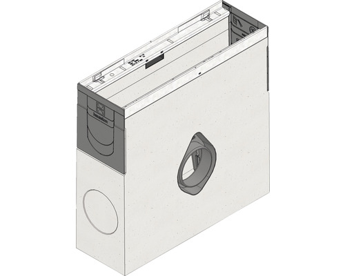 Hauraton Faserfix KS 100 inlaatbox met gegalvaniseerd stalen frame en kunststof emmer 500 mm x 160 mm x 500 mm