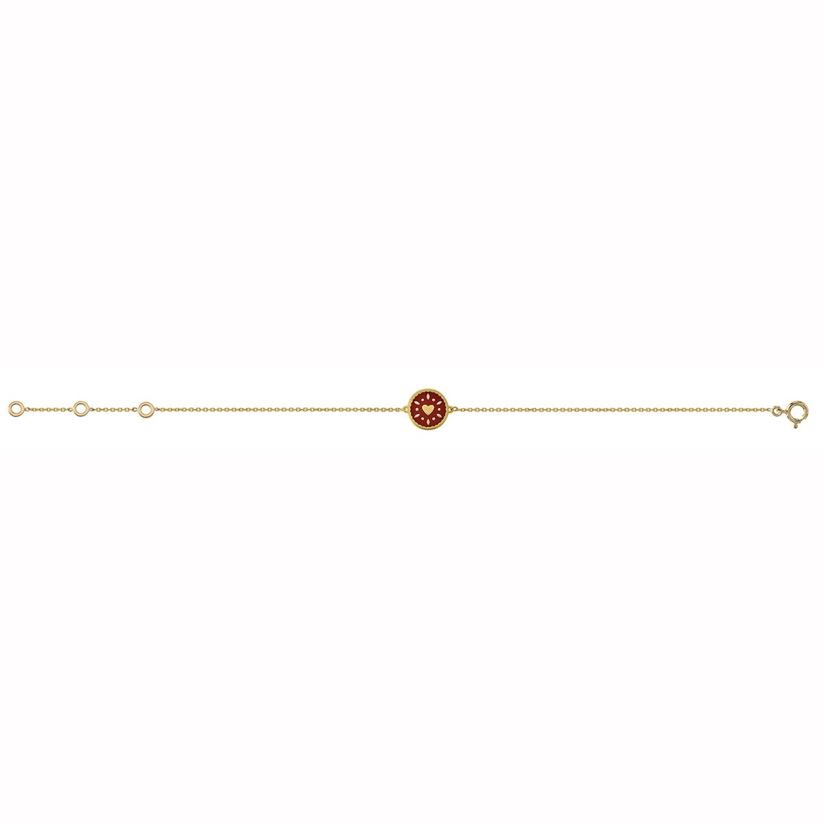 Bracelet Brillaxis rond émail rose coeur