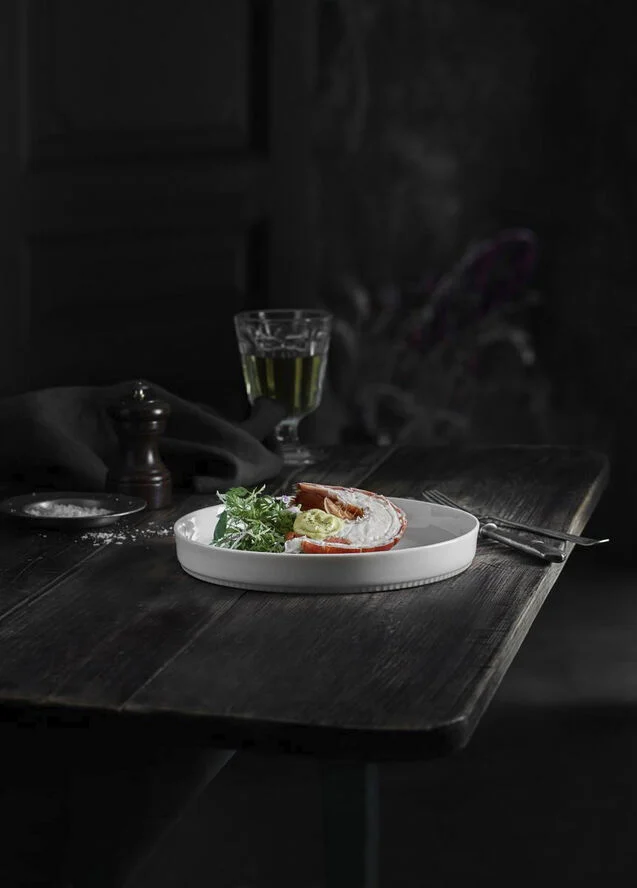Pillivuyt Toulouse salat-/pastatallerken lige kant 22 cm Hvid
