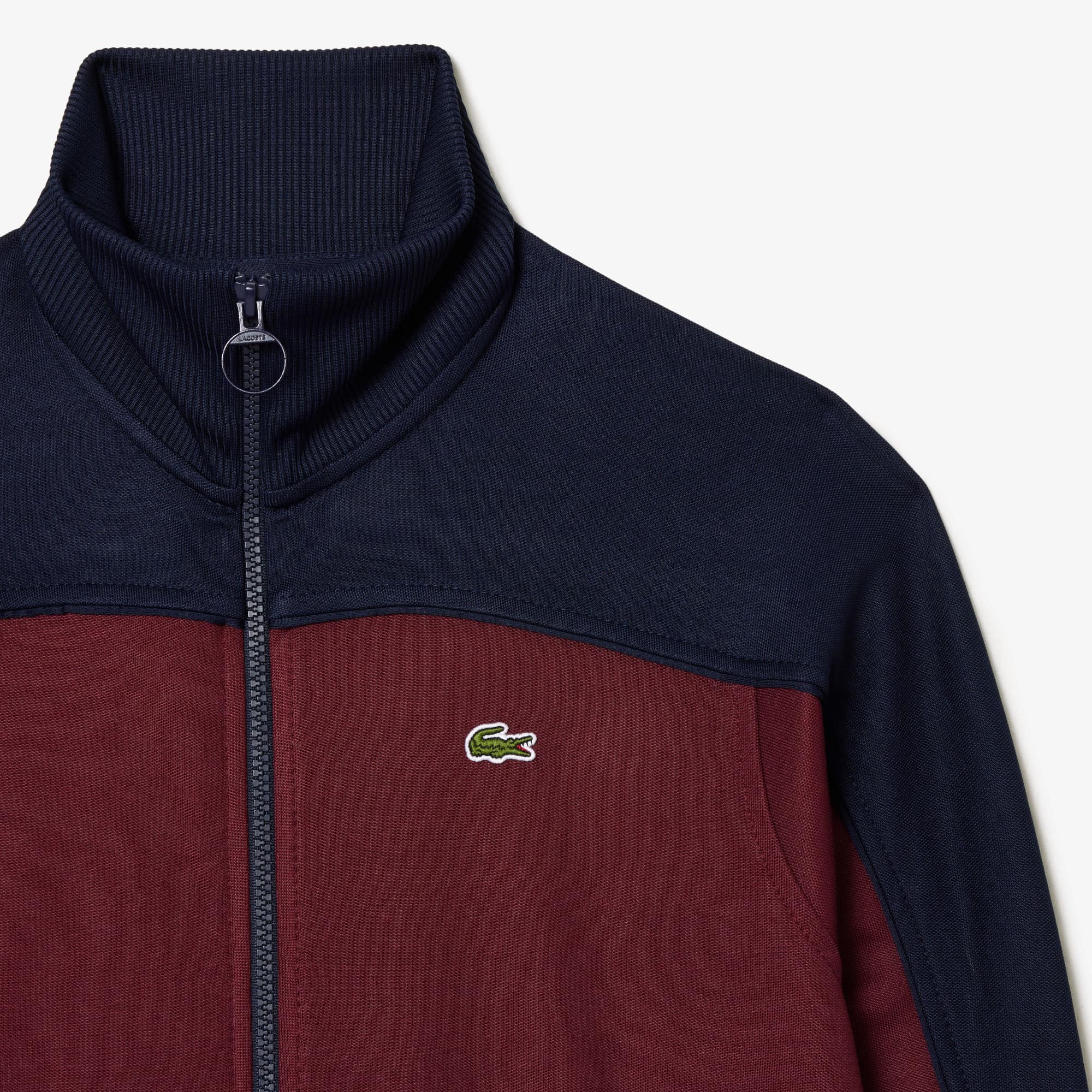 Sweatshirt zippé Paris color-block en interlock piqué Sweatshirts - Rouge - Lacoste - Femme
