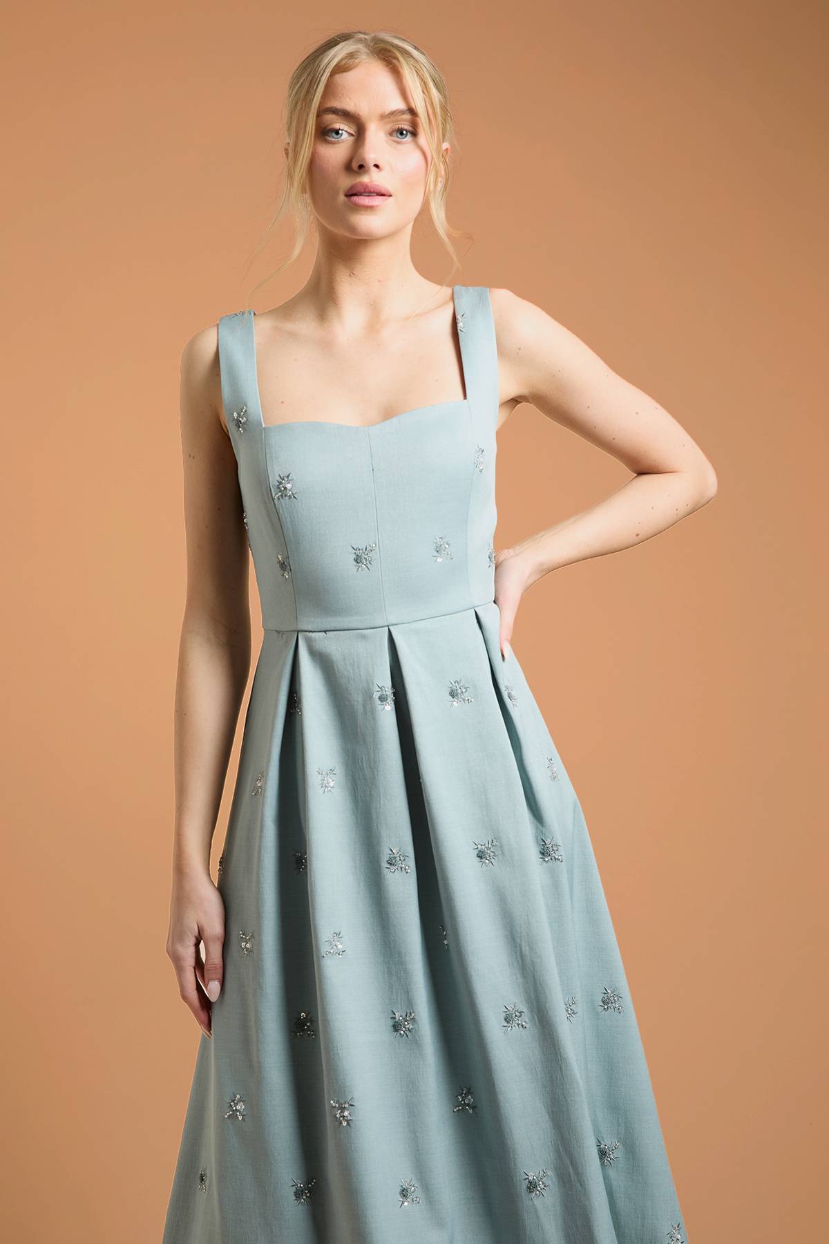 Oasis Robe Midi Bustier Ornée