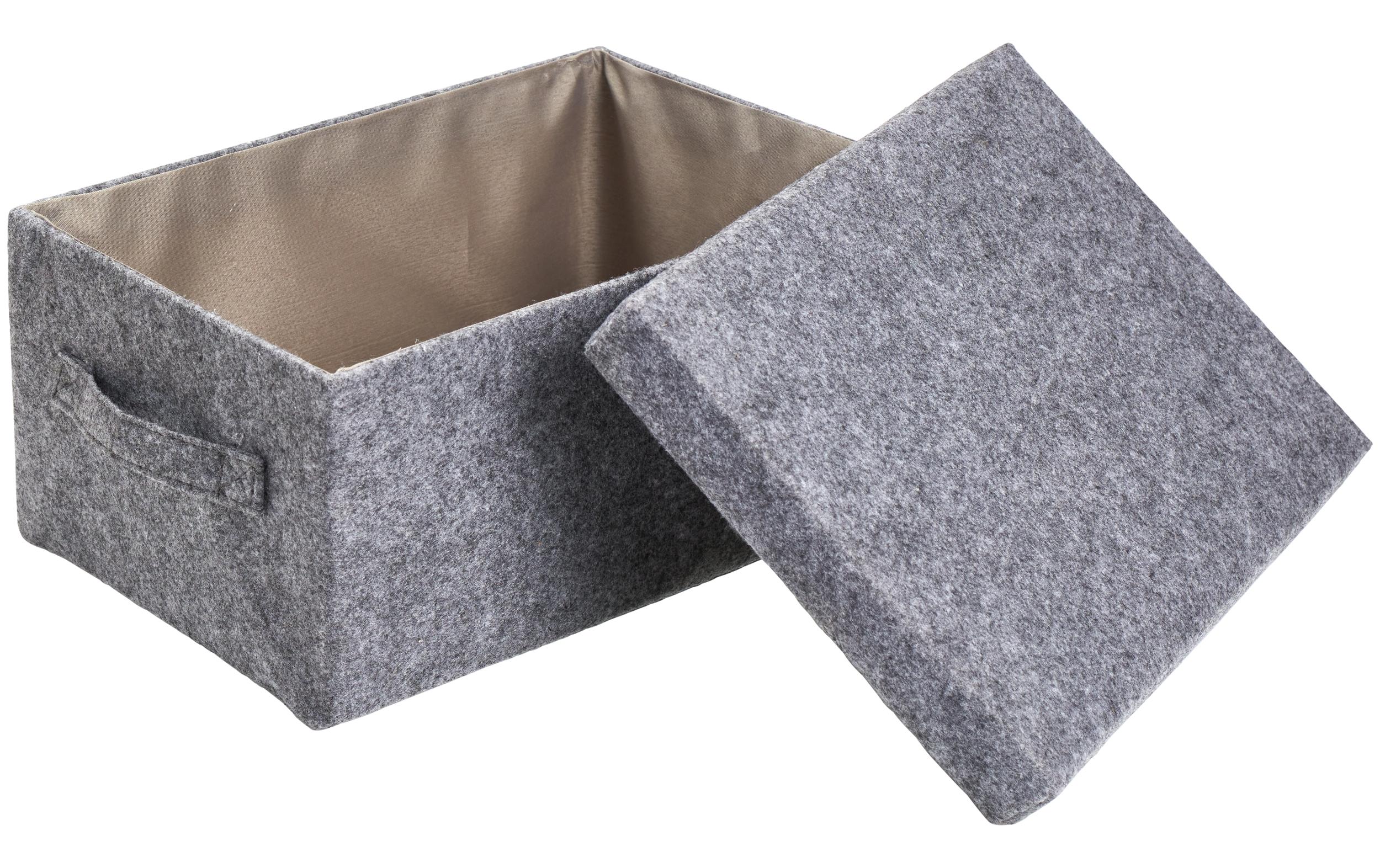 Aufbewahrungsbox Stone 31 x 21 x 14 cm, GrauAufbewahrungsbox mit Deckel