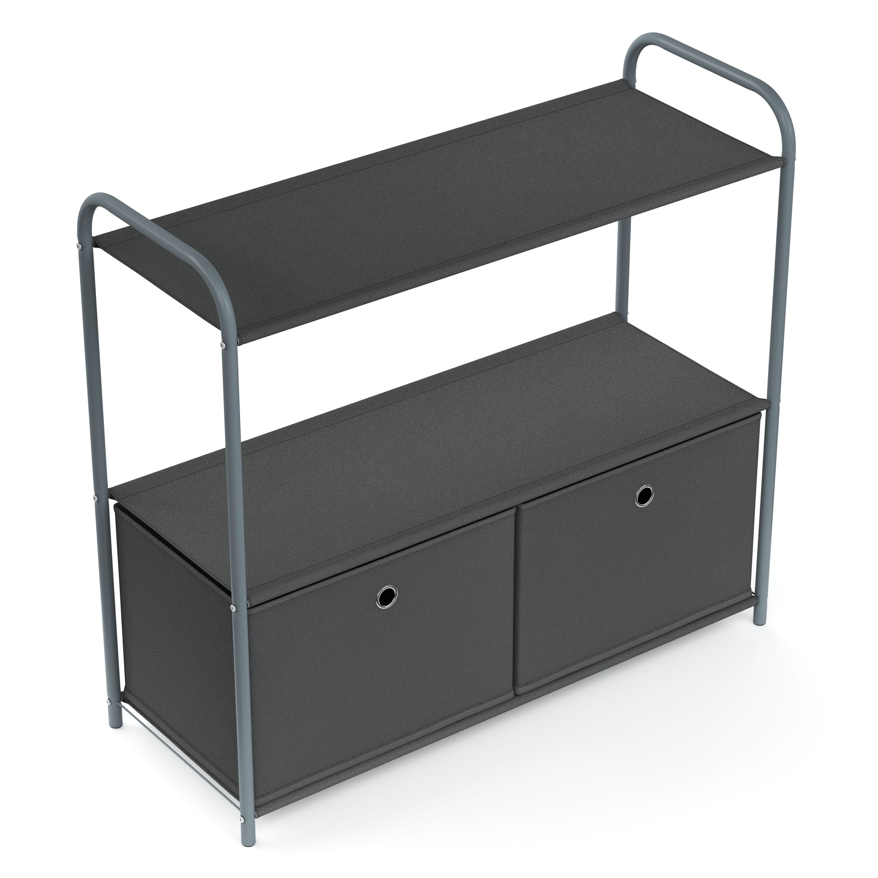 Regal mit 2 Aufbewahrungsboxen 79 x 72 cm anthrazit