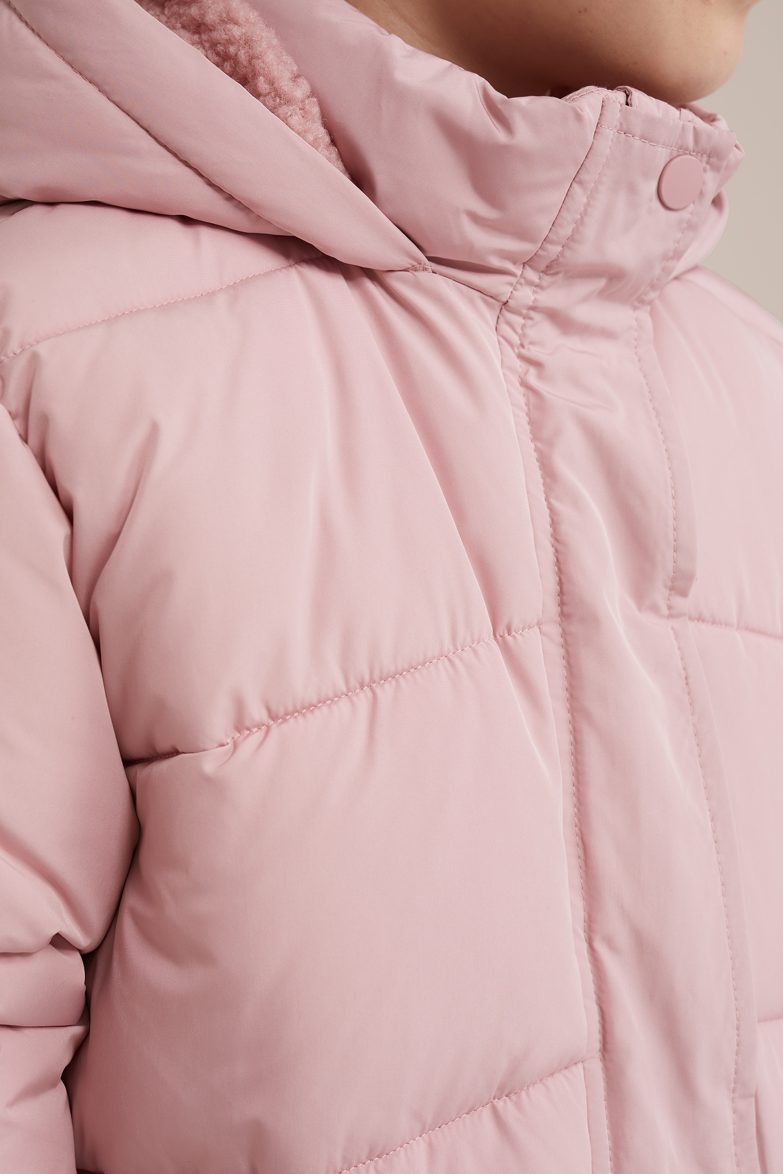 Meisjes gewatteerde jas WE Fashion Lichtroze