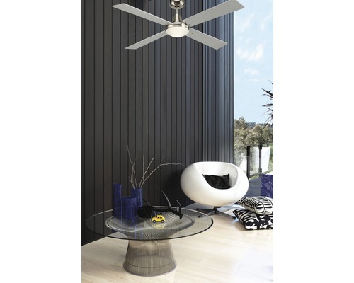 Lucci Air Quest II plafondventilator, chroom/geborsteld, Ø 122 cm, met afstandsbediening, zomer- en winterfunctie