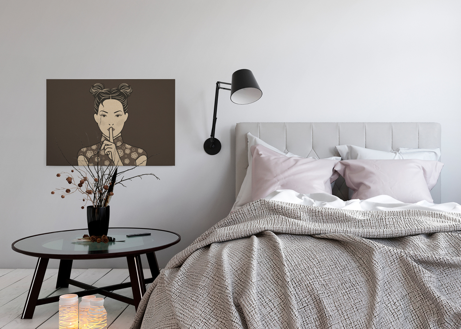 Leinwandbild POWERFRAU - braun - 90x60 cm