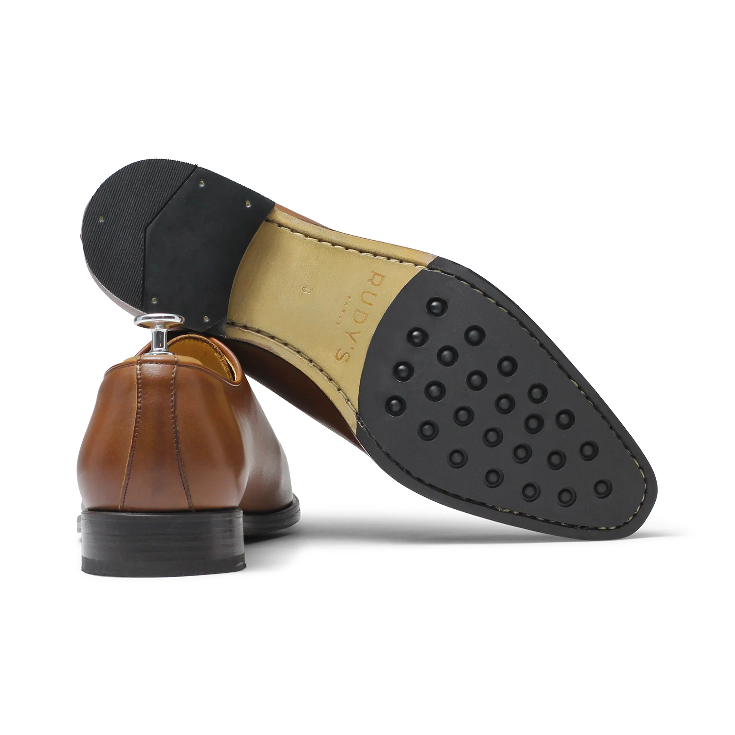 Ritcher-Richelieu à bout droit fleuri en cuir satin light