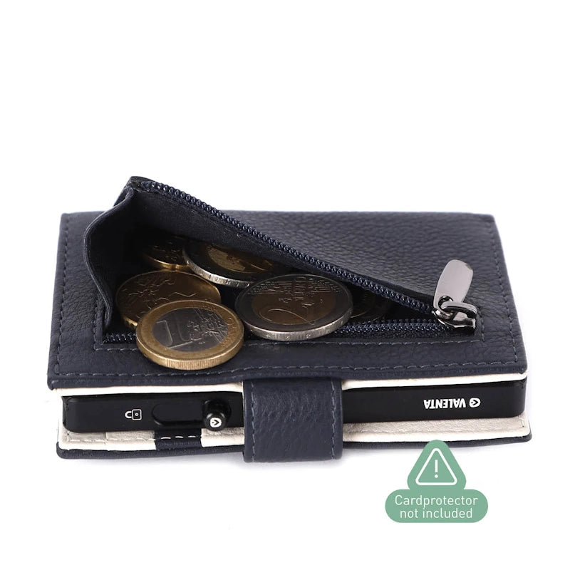 Valenta Card Wallet Leather MagSafe Luxe Navy