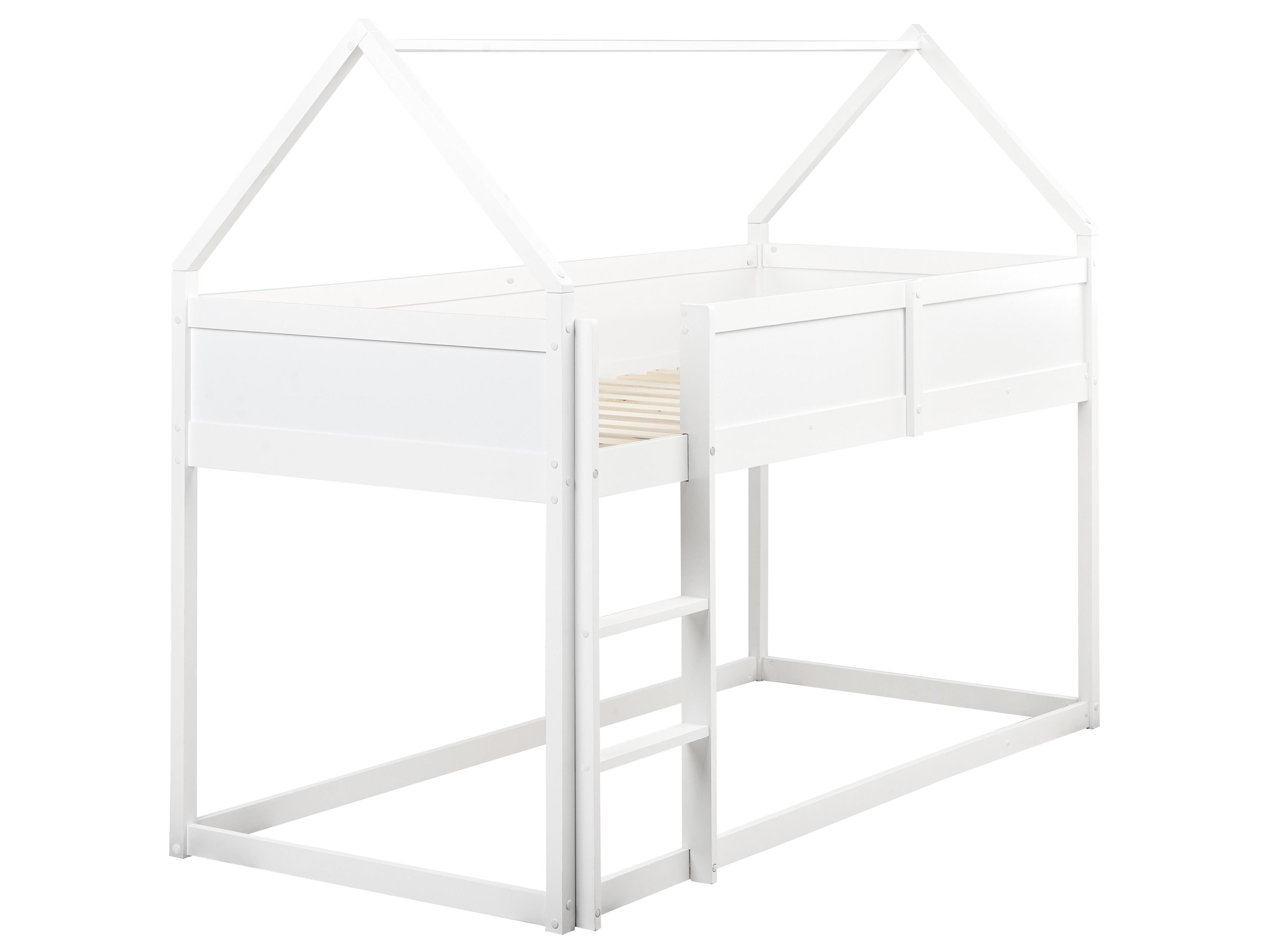 Verhoogd bed Huis Dennenhout DIENNE 90 x 200 cm Wit
