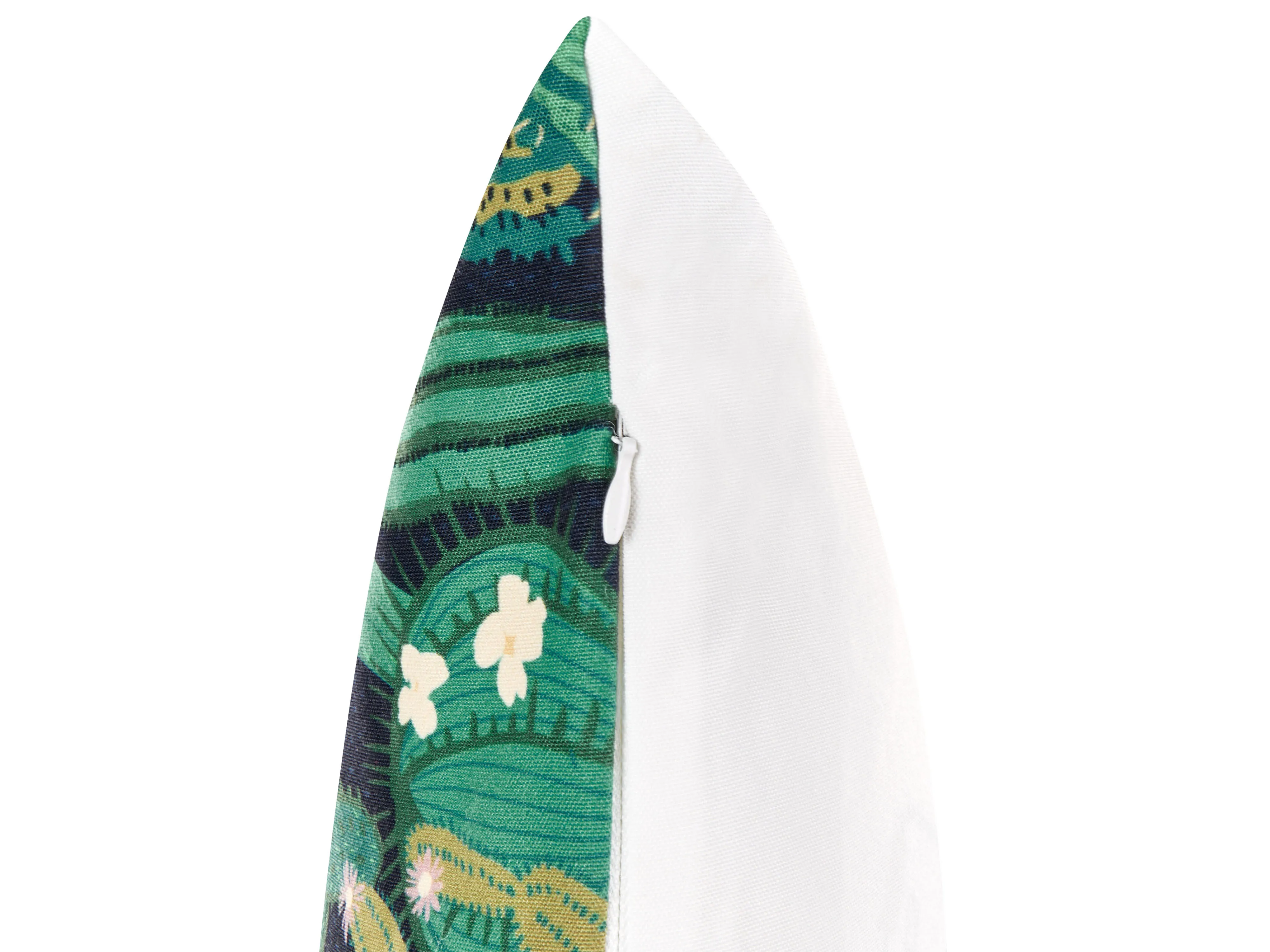 Set van 2 tuinkussens BUSSANA bladpatroon 45 x 45 cm Groen