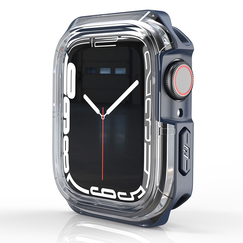 Apple Watch (45 mm) Hybrid Hardcase Bumper Hülle - Transparent / Blau