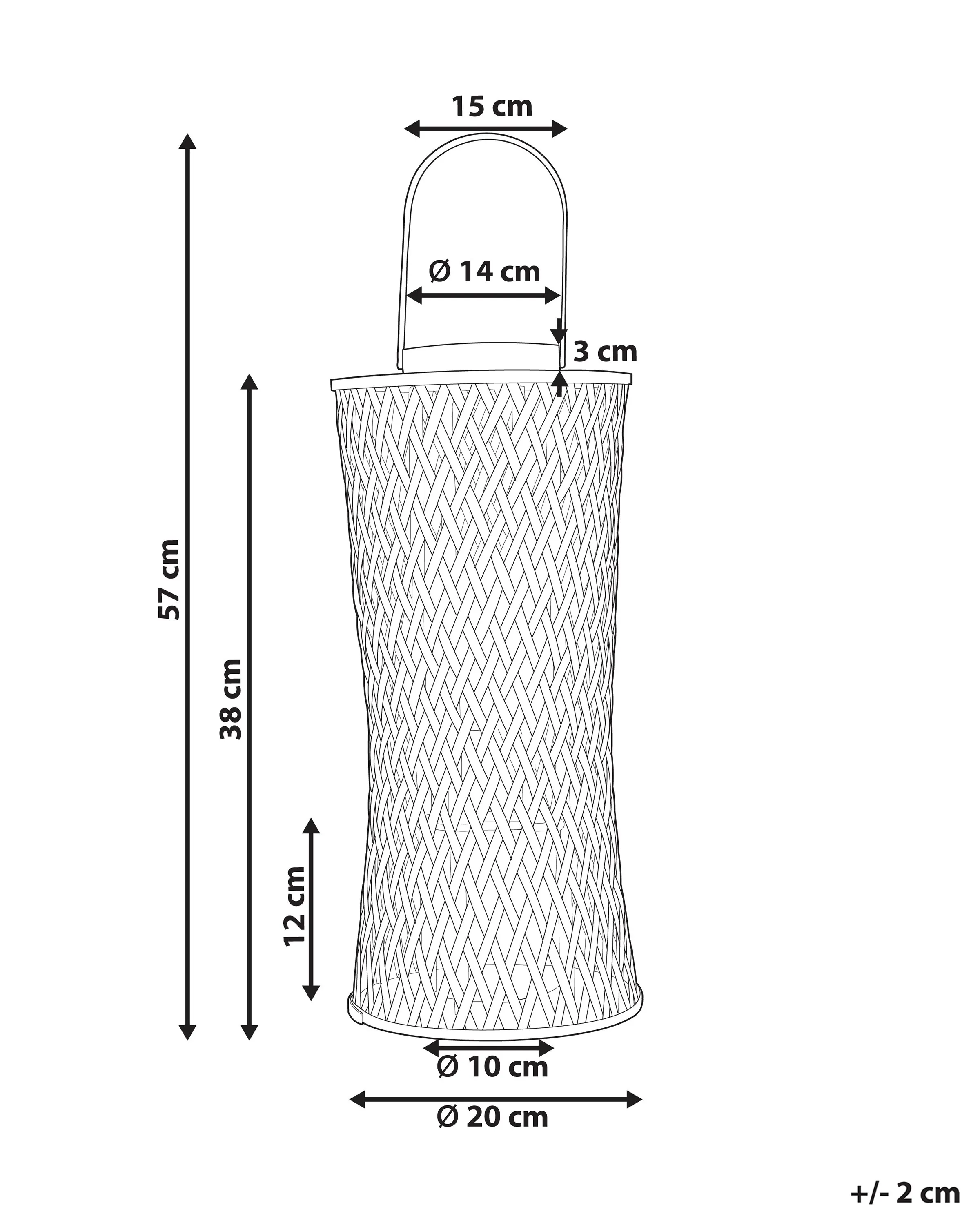 Lantaarn MACTAN Bamboehout 38 cm Zwart