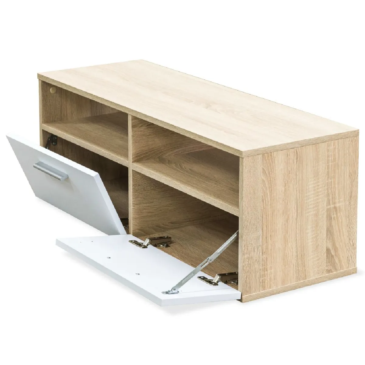 Helloshop26 Meuble TV Design - Chêne et Blanc 95 cm