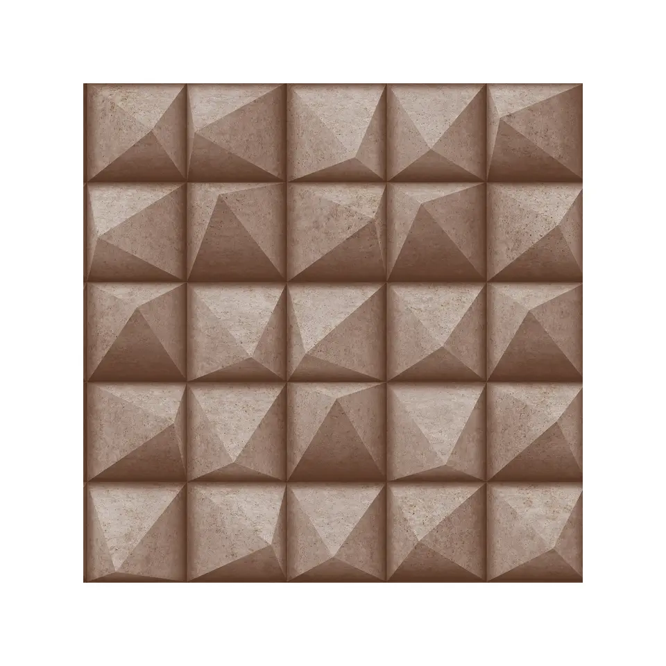 Dutch Wallcoverings - Reflets 3D vierkant koper - 0,53x10,05m