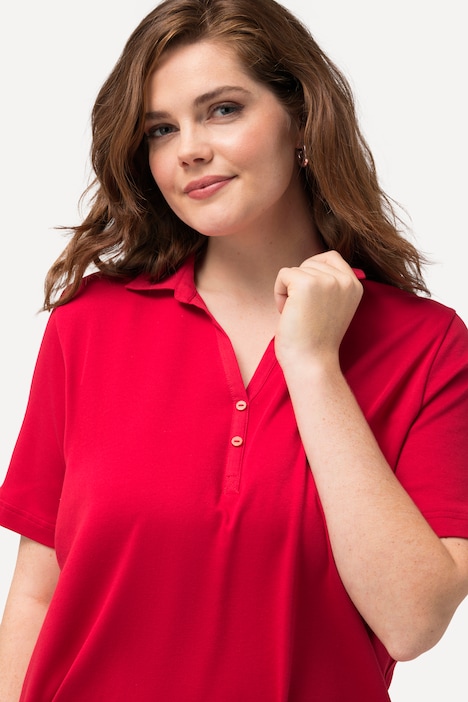 Poloshirt, Webkragen, Knopfleiste, Halbarm