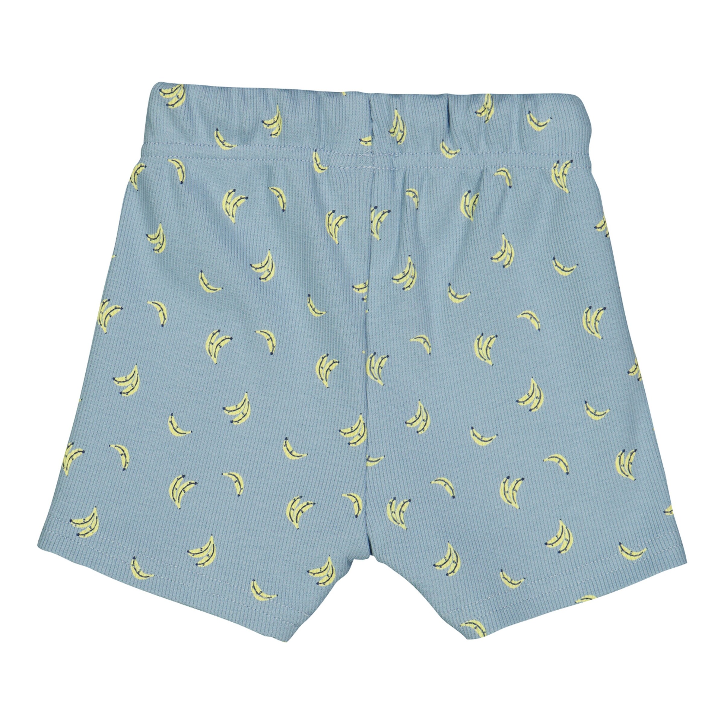 Müsli Shorts Bananen Rippqualität hellblau/gelb