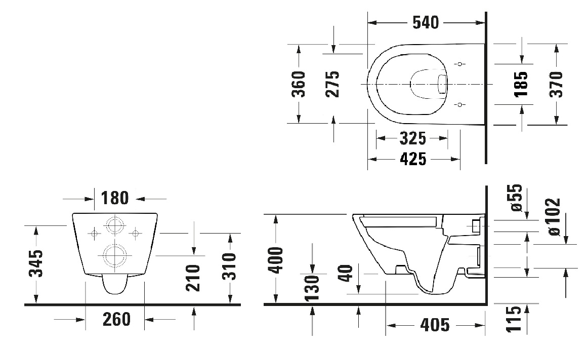 Geberit UP100 toiletset met Duravit D-Neo randloos toilet wit glans en softclose zitting