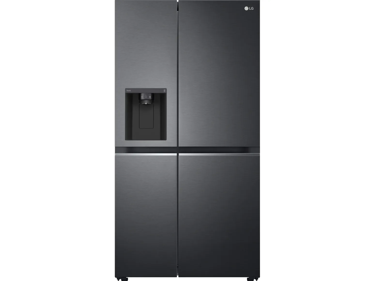 LG GSLV71MCLE - Køleskab/fryser - side-by-side med vanddispenser, isdispenser - Wi-Fi - bredde: 91.3 cm - dybde: 73.5 cm - højde: 179 cm - 635 liter - Klasse E - matsort stål