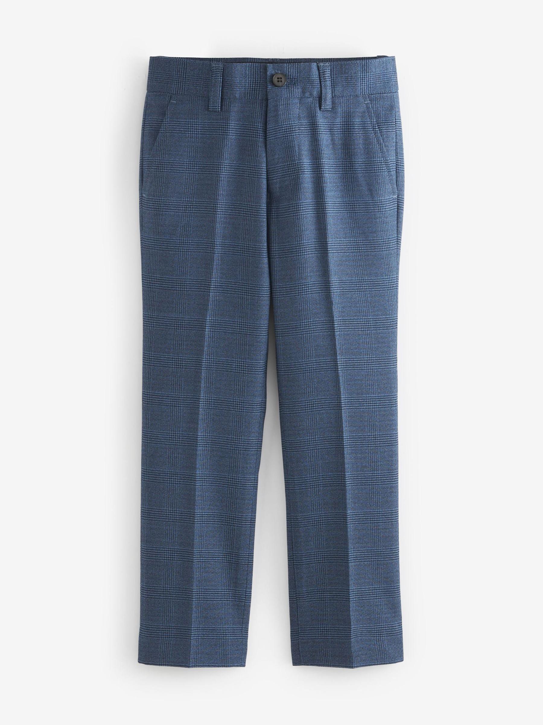 Felblauw geruit - Skinny-fit broek (3 - 16 jr)
