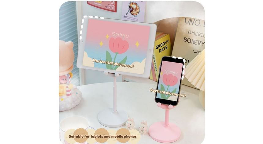 Karnemelk - Intrekbare plastic telefoonstandaard voor op het bureau