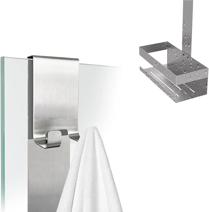 (42x23cm) Edelstahl Hänge Duschregal Badezimmer Dusch Ablage Halterung zum Einhängen - Silber
