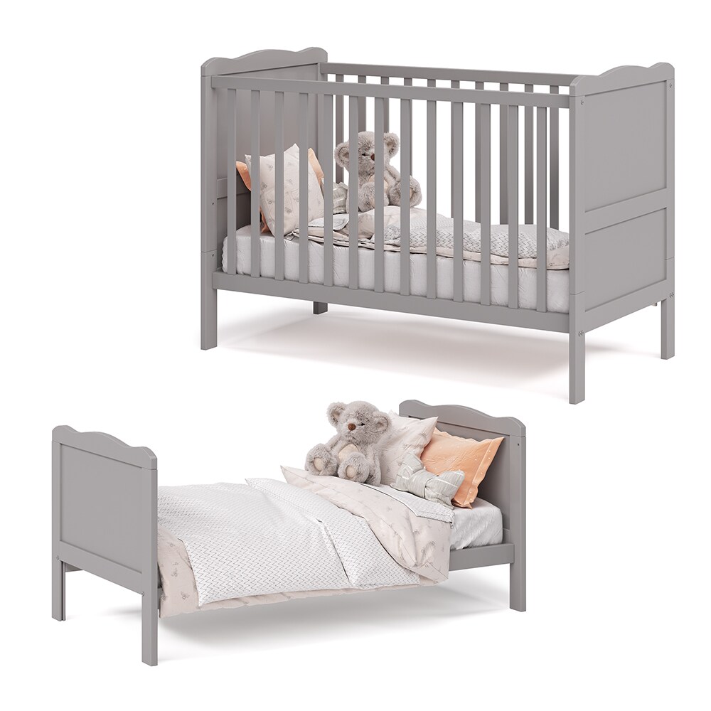 VitaliSpa Gitterbett Babybett Kinderbett Tobi Kombinationsbett umbaubar Weiß